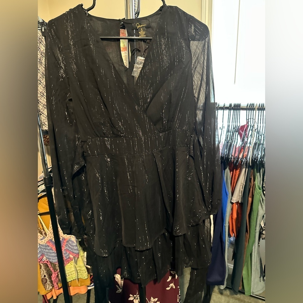 Japna Black Dress with Silver Accents